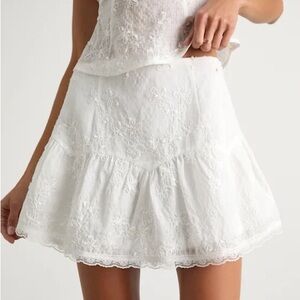 Lulus Dessie Ivory Embroidered Mini Skirt